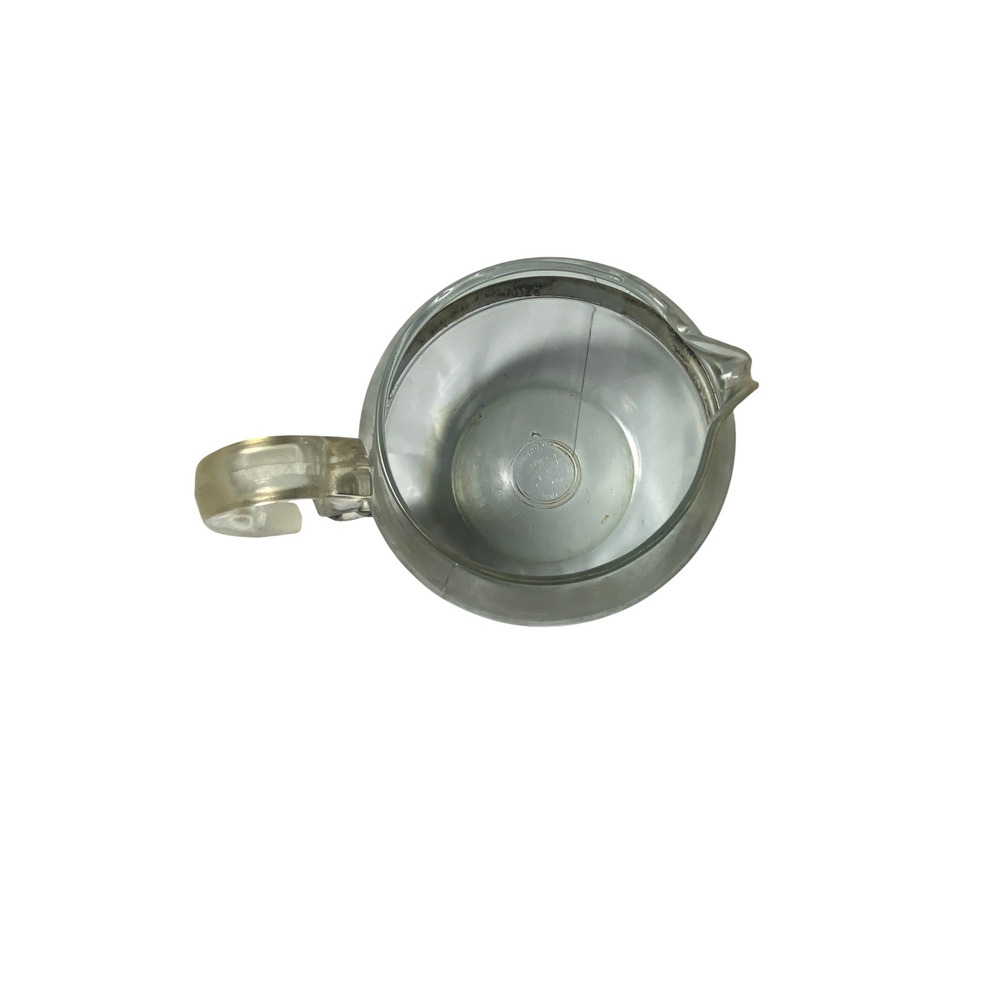 Vintage Clear Glass Creamer‎ Pitcher with Handle & Pour Spout 1 Cup